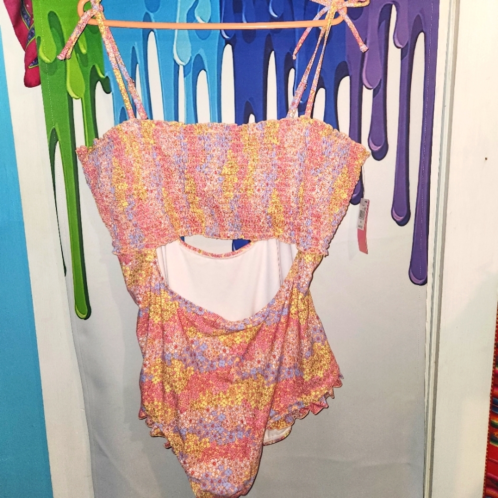 3X, NWT Colorful Floral One-Piece Swimsuit,